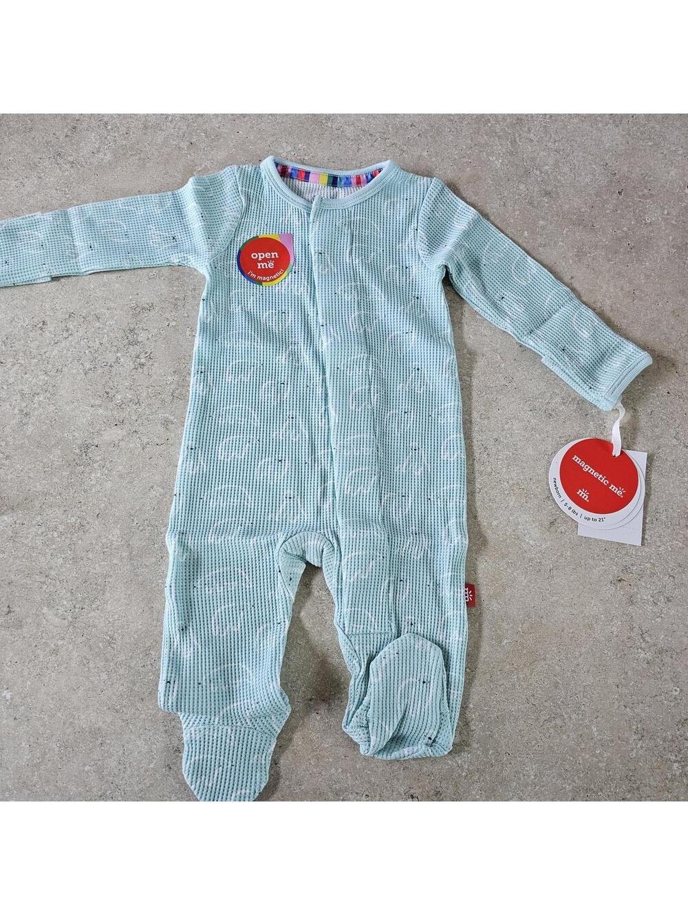 Magnetic Me Newborn Blue Polars Magnetic Footie Sleeper